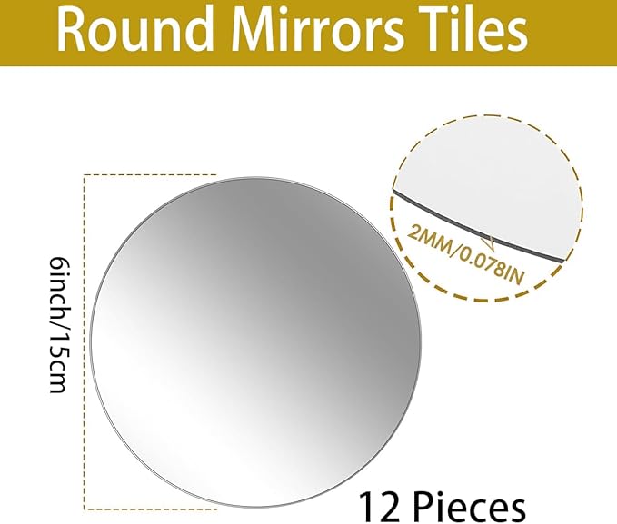 Small 6" Round Mirrors for Centerpieces, Mirror Tiles for Wall Table Wedding - Image 3