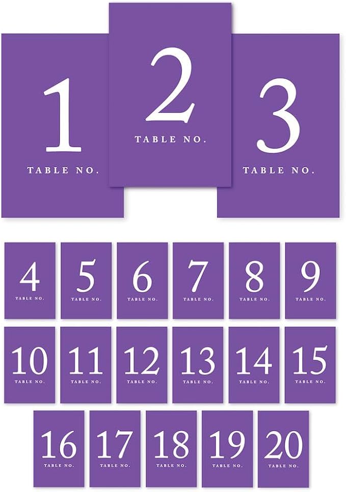 Andaz Press Table Numbers 1-20 on Perforated Paper, 4x6-inch Single Sided Sign by AndazPress