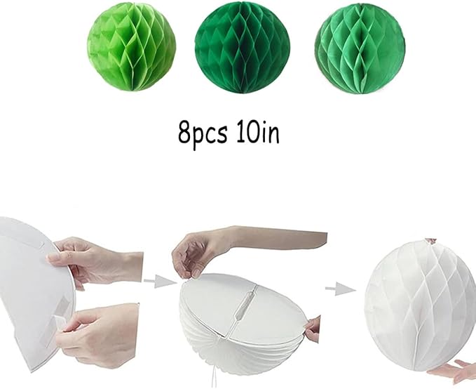 8pcs 10 inch Paper Honeycomb Balls Decorative Tissue Honeycomb Balls Paper Pom - Image 2