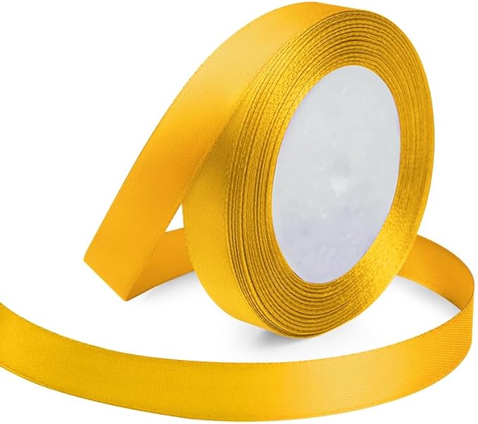 Yellow Ribbon 5/8 Inches x 25 Yards, Bows Making, Floral Bouquets, DIY by KMERLIFE