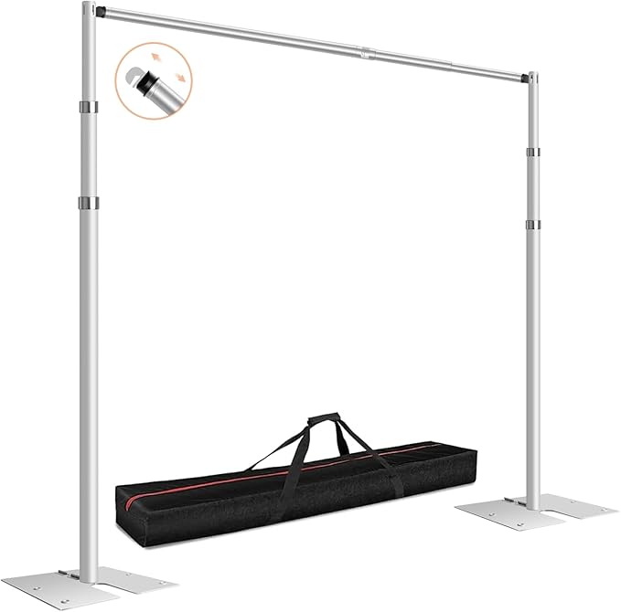 FUDESY Pipe and Drape Backdrop Stand Kit, 8.6x10ft Heavy Duty Backdrop Stand by FUDESY