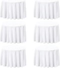 6 Pack White 90 Inch Round Tablecloths. Stain and Winkle Resistant Polyester by TableClothAndTableRunner