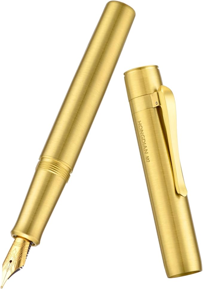 Hongdian M2 Black Forest Mini Fountain Pen, Fine Soft Golden Nib & Sleek Shape - Image 9