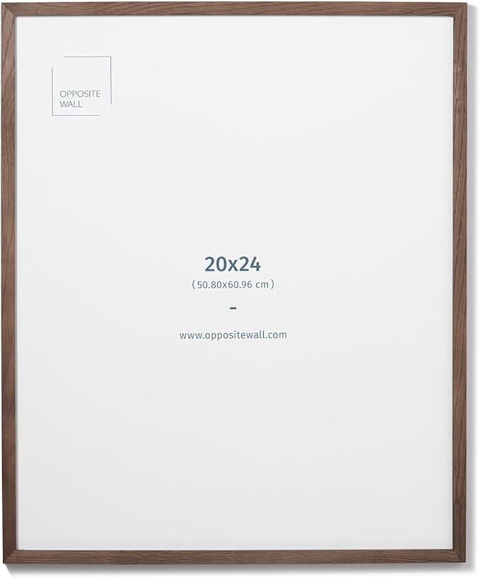 Opposite Wall - 20x24 in - Dark Solid Oak Wood Picture Frame - Lightweight by OppositeWall