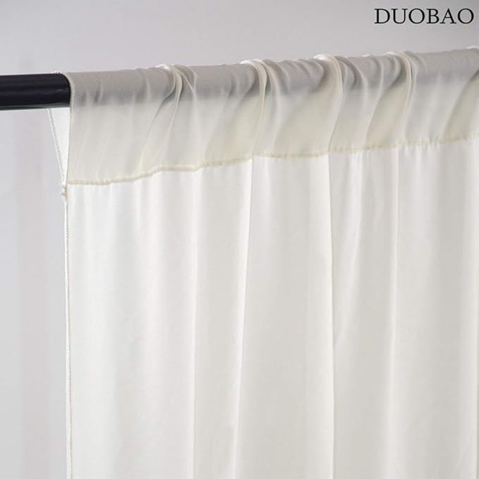 DUOBAO Ivory Chiffon Backdrop Curtain - Image 3