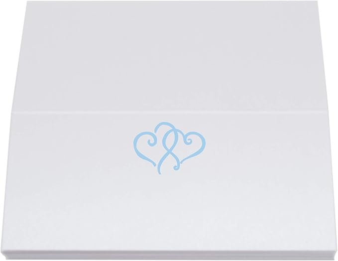 Linked Hearts Place Cards, Light Blue, Pre-cut and Scored - Image 5