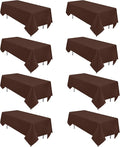 8 Pack Brown Table Cloth 60 x 126 Inch Rectangular Tablecloths by Heneger