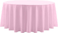 Round Tablecloth 132 Inch 2 Pack Pink Tablecloths Washable Decorative Linen by AOCOZHomeLifeMuseum