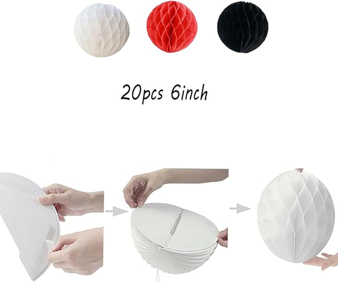 20pcs Honeycomb Flower Balls Party Honeycomb Balls Decoration Paper Flower - Image 3