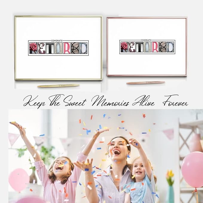 Framed Rose Gold Retirement Decorations Guest Book 12"x16" - Image 6