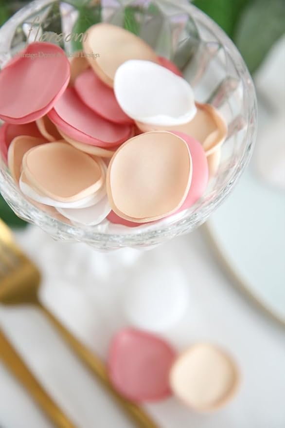 Floroom 500pcs Rose Petals Champagne Pink Faux Silk Flower Petals - Image 6