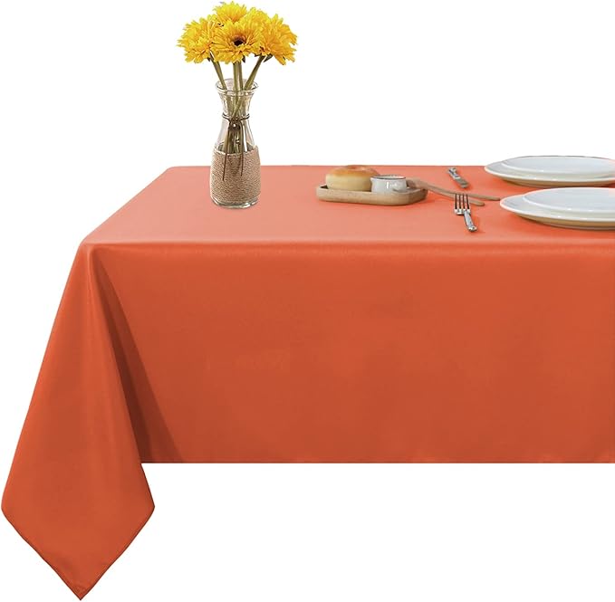 Fitable Rectangle Tablecloth Stain and Wrinkle Resistant Washable Polyester by Fitable