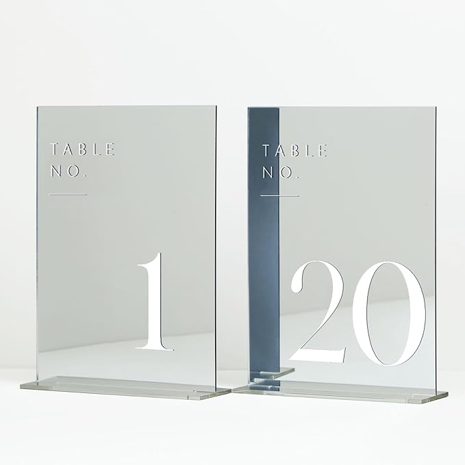 JINMURY Sliver Wedding Table Numbers 1-20 by JINMURY