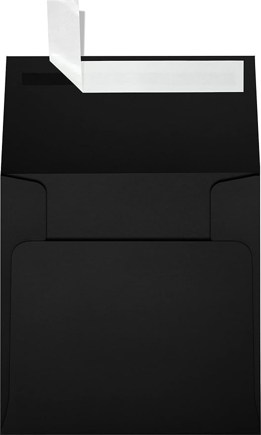LUXPaper Square Invitation Envelopes | Peel & Press | 4" x 4" | Midnight Black by LUXPaper