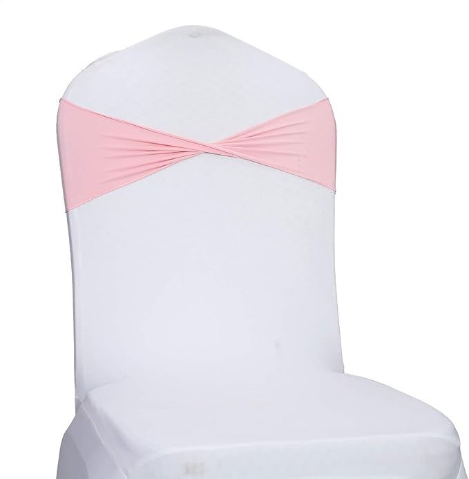 VDS Pack of 300 PCS | Blush Pink | Spandex Chair Sashes Bows Without Buckle | by VDS