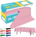 Pink Plastic Table Cover Roll - 54IN x 100FT by Niuara