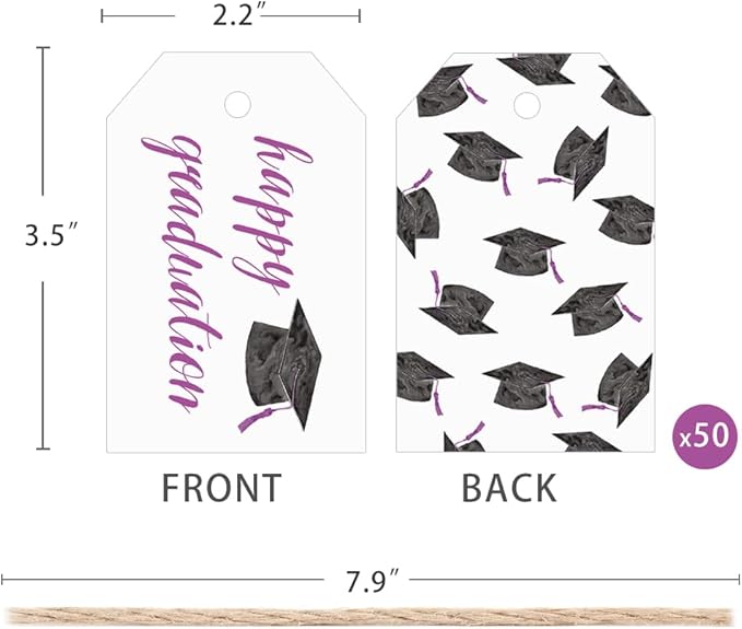 50 Pcs Graduation Gift Tags, Congrats Grad Party Favors Gift Tags - Image 2