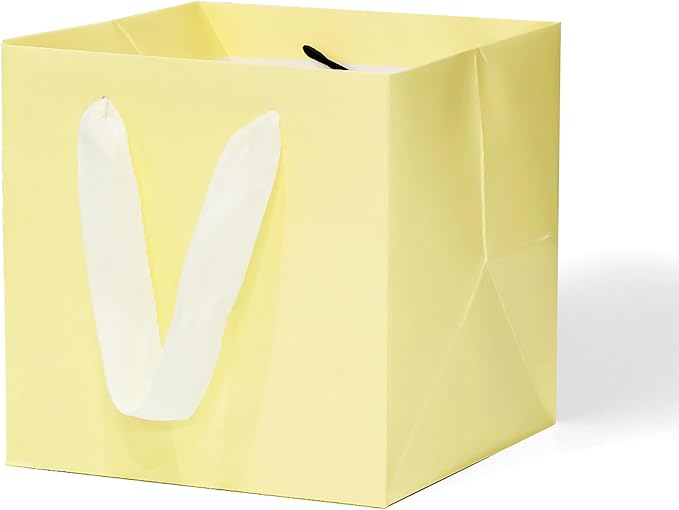 Yellow Paper Gift Bag 4 in Paper Box Small Square Bottom Kraft Paper Bags by L%C3%B3ngF%C3%A8ngCh%C3%A9ngXi%C3%A1ng