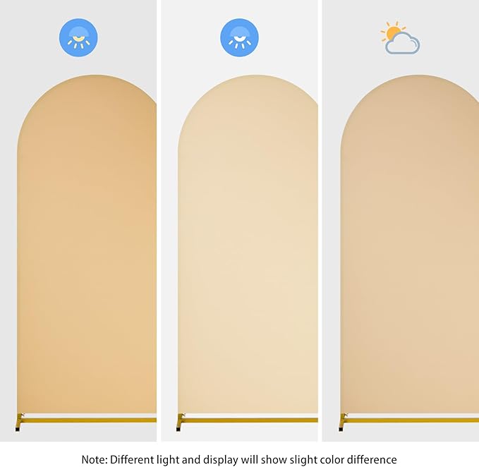SoarDream Khaki Wedding Arch Backdrop Cover 6.6FT Spandex Fitted Khaki Wedding - Image 3