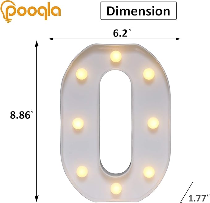 Pooqla LED Light Up Numbers, Warm White and Cool White Decorative Lighted - Image 5