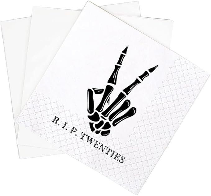 SharkBliss RIP Twenties Cocktail Napkins, 100 Pack RIP Twenties Death to My 20s by SharkBliss