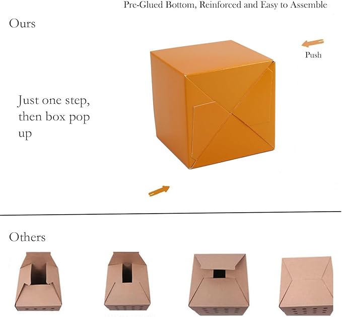 Oletx 25 Pcs Orange Paper Gift Boxes, Halloween treat boxes, Small Candy Boxes - Image 5