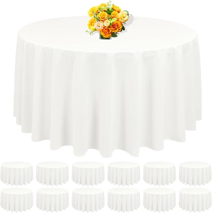 12 Pack Round Tablecloth 90 Inch by REWOMC