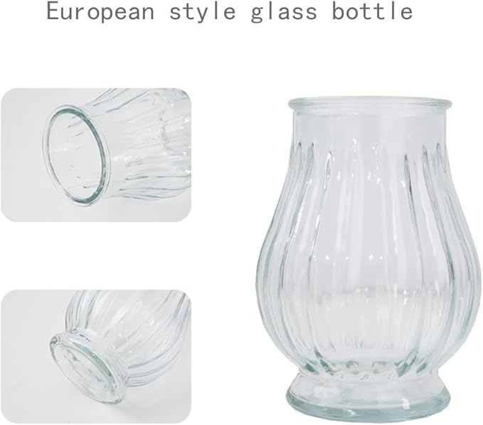 Artificial Peonies Silk Flowers in Glass Vase Faux Flowers Bouquets Modern - Image 4