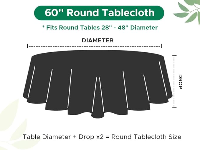 Biscaynebay Textured Fabric Round Tablecloths 60" - Image 3