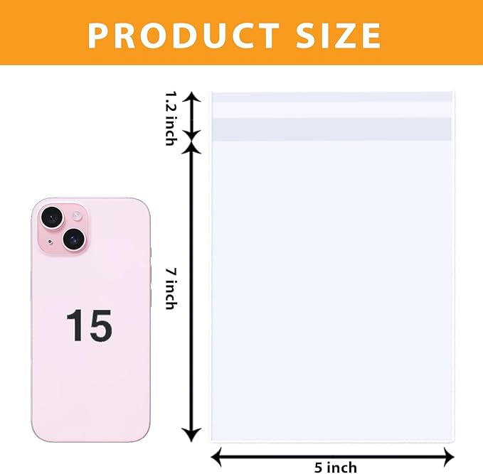 PigPotParty 5''x 7" Clear Plastic Cellophane Gift Wrap Bags, Party favor - Image 2