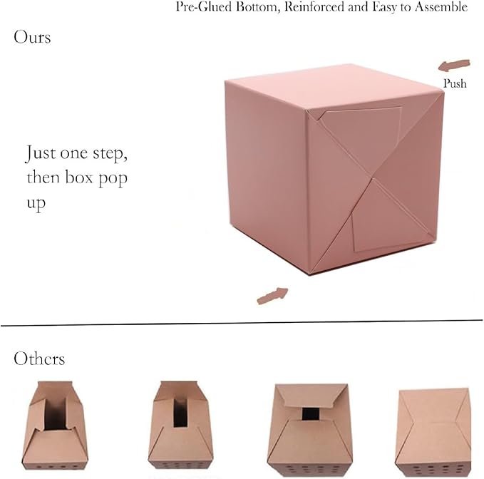 Oletx 25 Pcs Pink Paper Gift Boxes, Small Candy BoxesBulk, Goodie TreatBoxes - Image 3