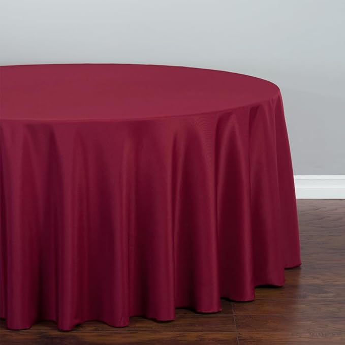 LTC LINENS 2 Pack 120 Inch Round Tablecloth Burgundy - Image 2