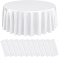 10 Packs Satin Tablecloth 120 Inch White Round Table Cloth Silk Tablecloth by Lumaycens