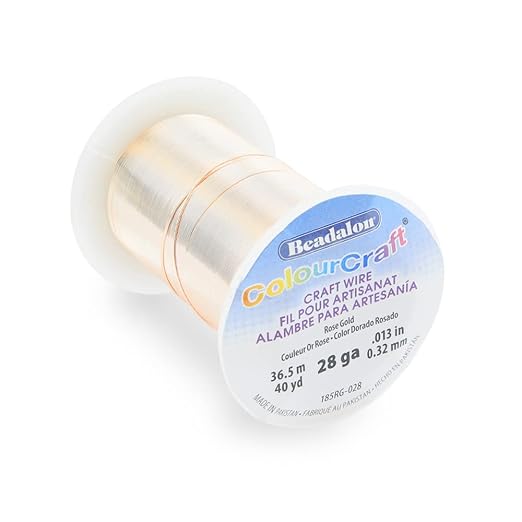 Beadalon ColourCraft Wire, 28 Gauge, Rose Gold Color Silver Plated, 40 yd Spool - Image 2