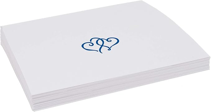 Linked Hearts Place Cards, Royal Blue, Pre-cut and Scored - Image 4