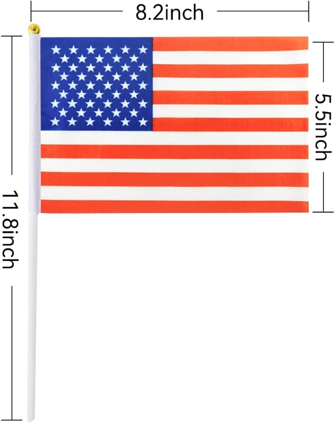 Small American Flags On Stick, Mini Handheld American USA Flag - Image 3
