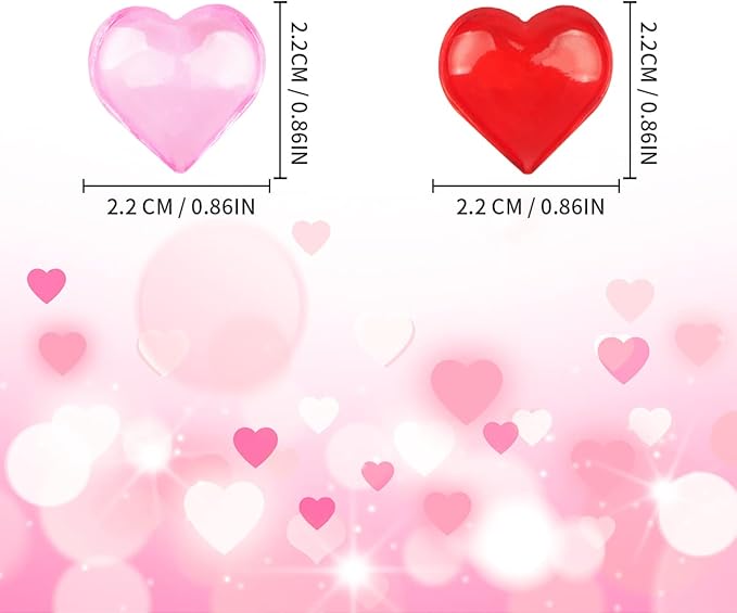 Fangoo 110 Pieces Red Pink Acrylic Heart Gems - Image 2