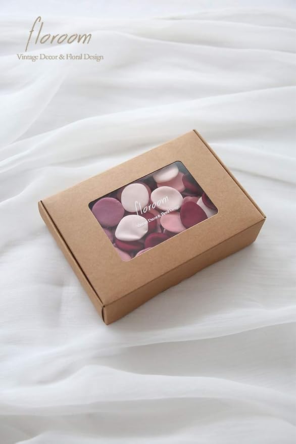 Floroom 500pcs Rose Petals Burgundy Maroon Faux Silk Flower Petals - Image 7