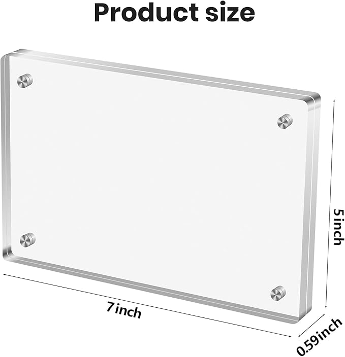 Acrylic Magnetic Photo Frame, 5x7 Inch Double-sided Magnetic Photo Frame - Image 2