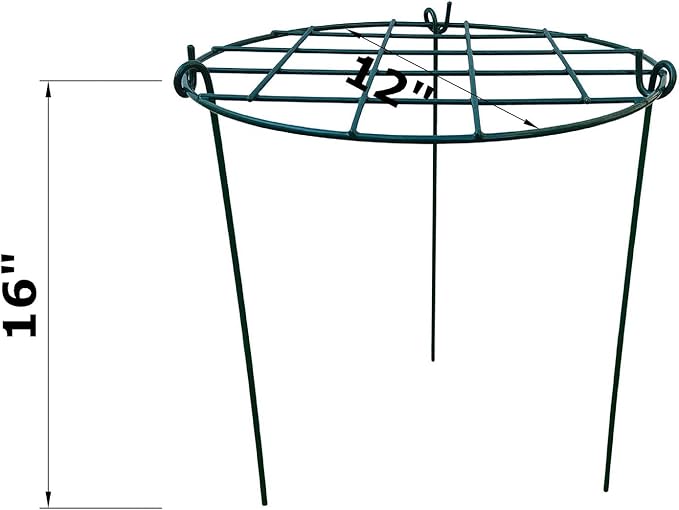 12 x 16 inch Poeny Cage Grow Through Grid Plant Brace Flower Support Rings - Image 2