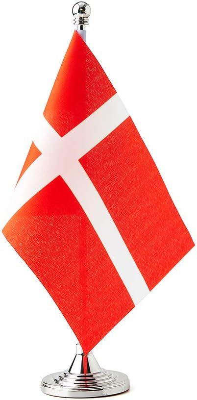 Denmark Flag Danish Flags, Small Mini Danish Desk Flag, Used by Mflagperft