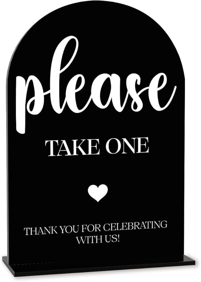 Black Please Take One Sign, Wedding Engagement Bridal Shower Baby Shower Decor by AASRR