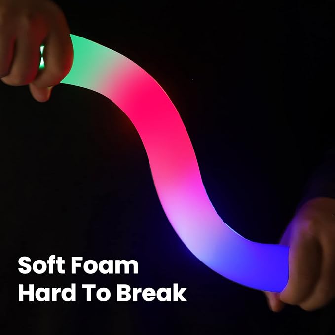 32 PCS LED Foam Glow Sticks Bulk, Glow in The Dark Party Supplies - Image 5