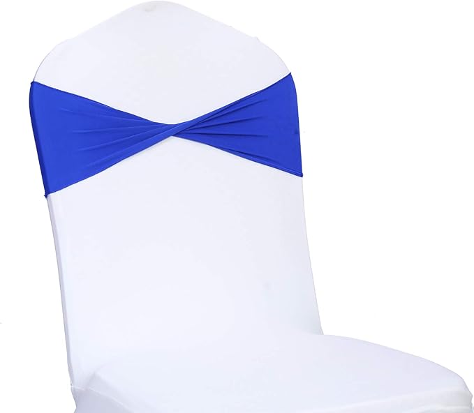 VDS Pack of 250 PCS | Royal Blue | Spandex Chair Sashes Bows Without Buckle | by VDS