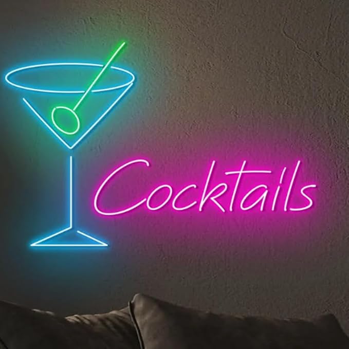 Martini Cocktails Neon Sign, Cocktail Led Sign, Cocktail Martini Neon Light - Image 2