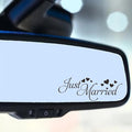 3pcs Just Married Vinyl Decal – Romantic Car Mirror Sticker in Artistic Font – by ANFRJJI