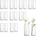 20 Pack Glass Cylinder Vase for Centerpieces, 7.48 and 7.87 inch Candle Flower by Zomiol