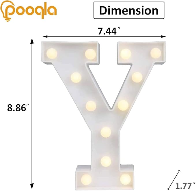 Pooqla LED Marquee Letter Lights, Warm White and Cool White Decorative Lighted - Image 5