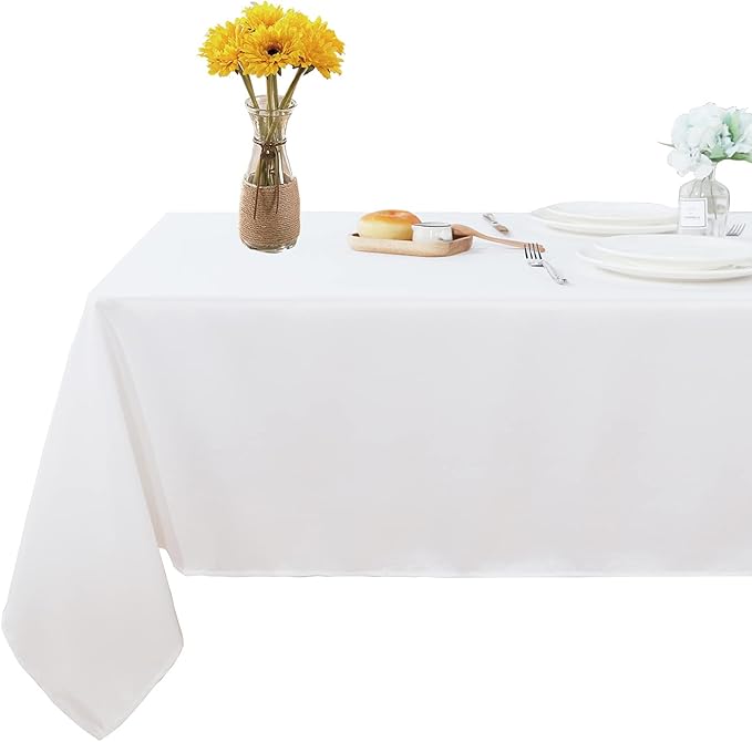 Fitable Rectangle Tablecloth Stain and Wrinkle Resistant Washable Polyester by Fitable
