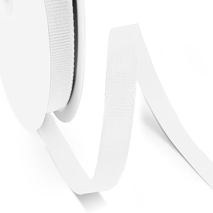 3/8" X 50 Yards White Grosgrain Ribbon, Premium Grosgrain Ribbon - Image 3